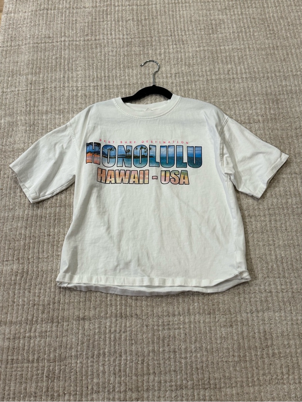 Zara Girls Honolulu Hawaii USA Graphic Tee White Size 12–13